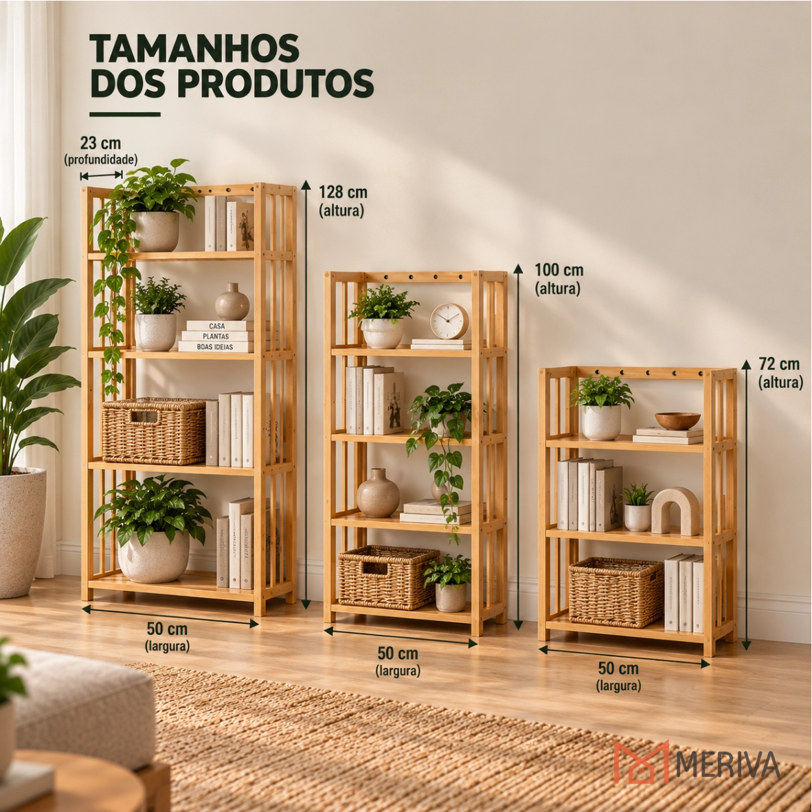 Estante Organizadora de Madeira 5 em 1 + BRINDE: Cabideiro de Bambu Moderno - COMPRE 1 LEVE 2