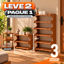 Sapateira Organizadora de Bambu 3/5/6 Andares + BRINDE: Mesa Lateral Redonda - COMPRE 1 LEVE 2